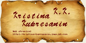Kristina Kuprešanin vizit kartica